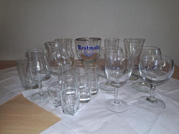 gamme de 18 verres (du Westmalle au verre à liqueur)