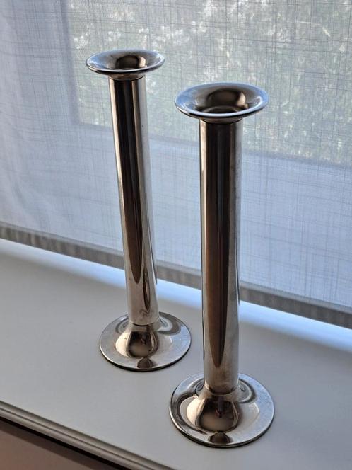 Zilverstad kandelaar model Tube set van 2 van 30 cm, Huis en Inrichting, Woonaccessoires | Kandelaars en Kaarsen, Kandelaar, Ophalen of Verzenden