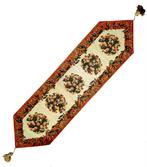 Nappe, chemin de table tapisserie fleurie avec pompon, Maison & Meubles, Enlèvement ou Envoi