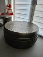 Tafel van gehamerd metaal, Huis en Inrichting, Tafels | Salontafels, Ophalen, 50 tot 100 cm, Rond, 50 tot 100 cm