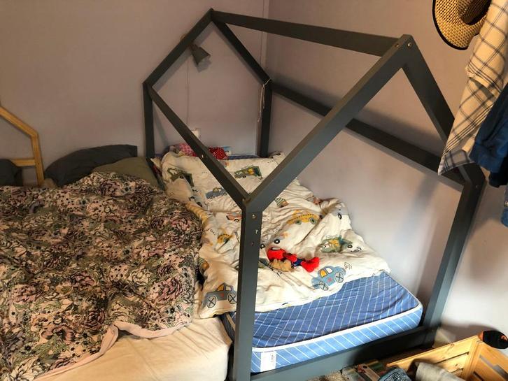 Lit cabane enfant, Maison & Meubles, Chambre à coucher | Lits, Utilisé, Une personne, 90 cm, 190 cm ou moins, Bois, Bleu, Enlèvement