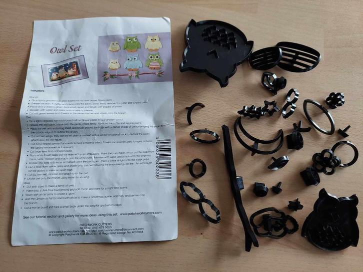 Patchwork Cutter Owl set, Hobby & Loisirs créatifs, Confection de Gâteaux & Cupcakes, Comme neuf, Autres types, Gâteaux, Tartes ou cupcakes