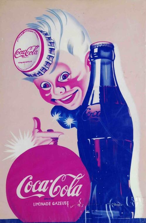 Coca Cola Boy Retro reclame op lak F69, Verzamelen, Retro, Overige typen, Ophalen of Verzenden