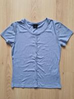Lichtblauw shirt met knoopjes - maat 164, Gebruikt, Meisje, Groggy, Ophalen of Verzenden