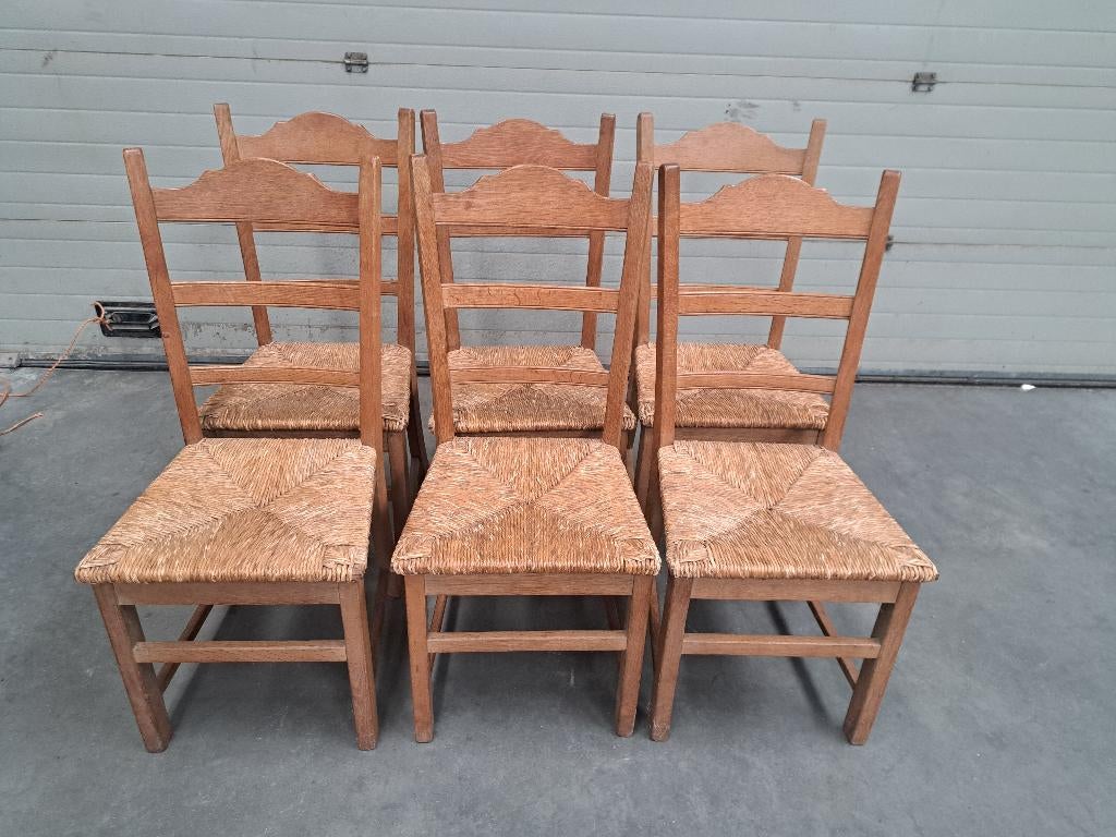 Houten stoelen, Huis en Inrichting, Stoelen, Ophalen, Bruin, Zo goed als nieuw, Vijf, Zes of meer stoelen