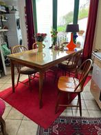 Vintage tafel met 4 stoelen, Huis en Inrichting, Tafels | Eettafels, Gebruikt, Rechthoekig, Vintage, Vier personen