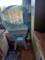 Zeer mooie vogelkooi met voet in zeer goede staat, Ophalen, Gebruikt, Aluminium, Vogelkooi