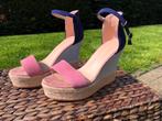 Driekleurige sandalen met sleehak maat 36, Kleding | Dames, Schoenen, Sandalen of Muiltjes, Blauw, Zo goed als nieuw