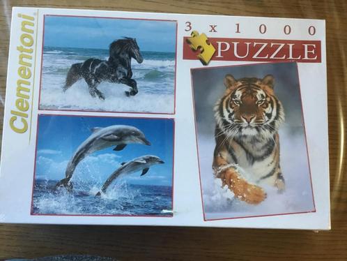 Puzzel Clementoni 3 x 1000 Animals (NIEUW), Hobby & Loisirs créatifs, Sport cérébral & Puzzles, Neuf, Puzzle, 500 à 1500 pièces