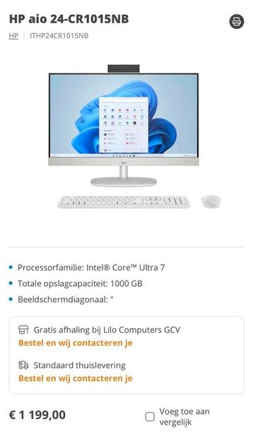 HP PC ALL IN ONE - HP aio 24-CR1015NB, splinternieuw, Enlèvement, Neuf