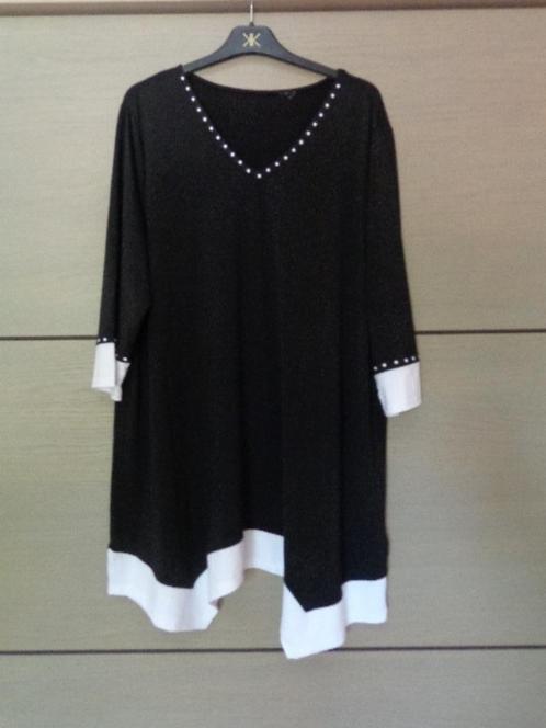 Nieuw, Longshirt zwart, wit (maat 50/52), Kleding | Dames, Blouses en Tunieken, Nieuw, Maat 46/48 (XL) of groter, Zwart, Ophalen of Verzenden