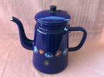 Koffiekan emaille blauw bloempjes, Antiek en Kunst, Antiek | Email, Ophalen of Verzenden