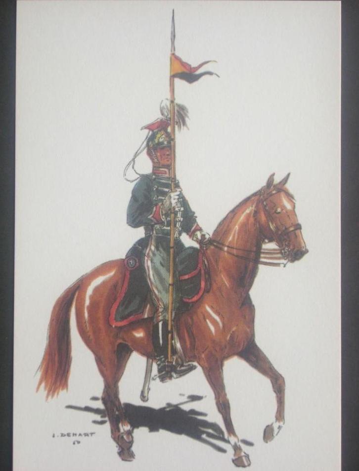 Cavalerie belge série Demart 5 illustrations parues en 1950, Verzamelen, Militaria | Algemeen, Landmacht, Overige typen, Verzenden