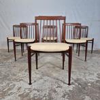 6 chaises de salle à manger vintage danoises en palissandre, Enlèvement, Spijlenstoel, danish, retro, Bois, Cinq, Six Chaises ou plus