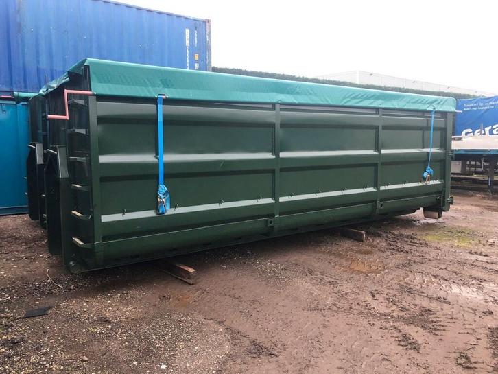 gezette bak met afdekzeil naar de zijkant, Zakelijke goederen, Machines en Bouw | Keten en Containers