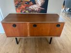 Vintage teak lowboard dressoir platenkast tv kast sixties, Enlèvement, Comme neuf