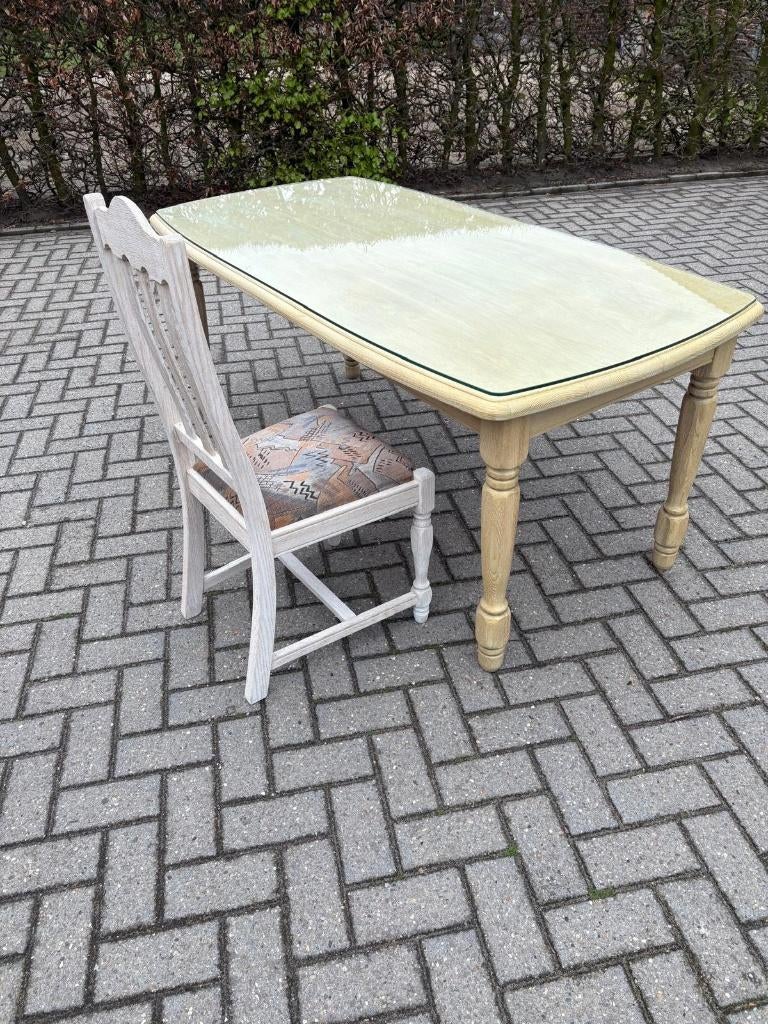 Eiken tafel met 6 stoelen, Ophalen