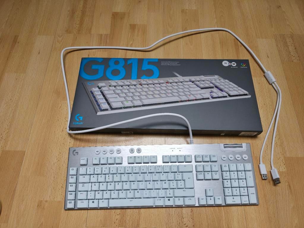 Clavier de jeu tactile AZERTY RGB Logitech G815 GL, Logitech G, Clavier gamer, Enlèvement ou Envoi, Azerty