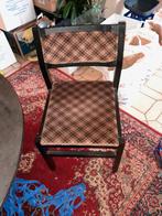 Chaises en bois noir recouvertes de tissu (4), Antiquités & Art, Enlèvement