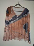Chemise tunique col V beige gris XXL, Taille 46/48 (XL) ou plus grande, Beige, Comme neuf, Manches longues