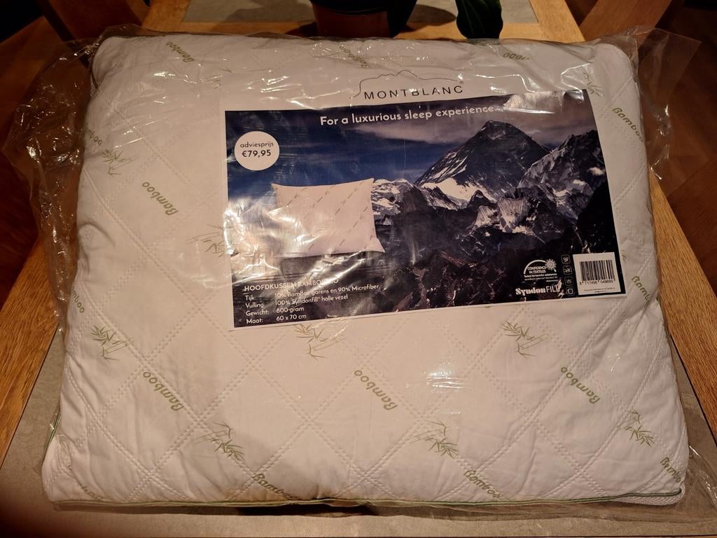 Oreiller avec housse en bambou 6070cm, Enlèvement, Oreiller