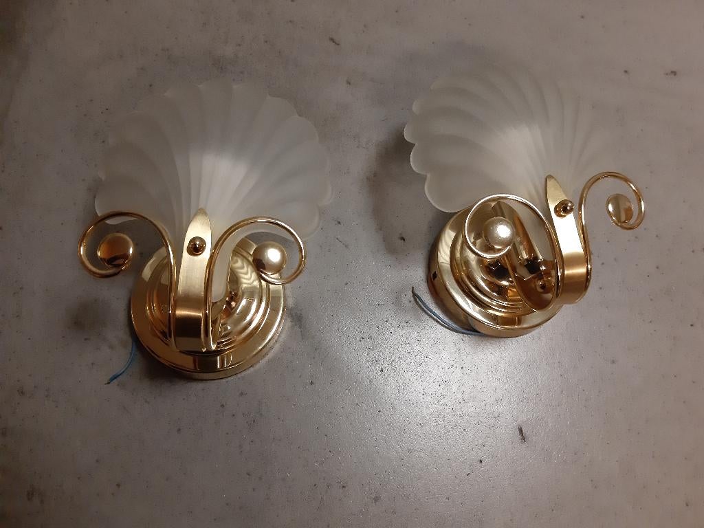 Wandlampen Jacobschelp, Ophalen, Gebruikt, Glas