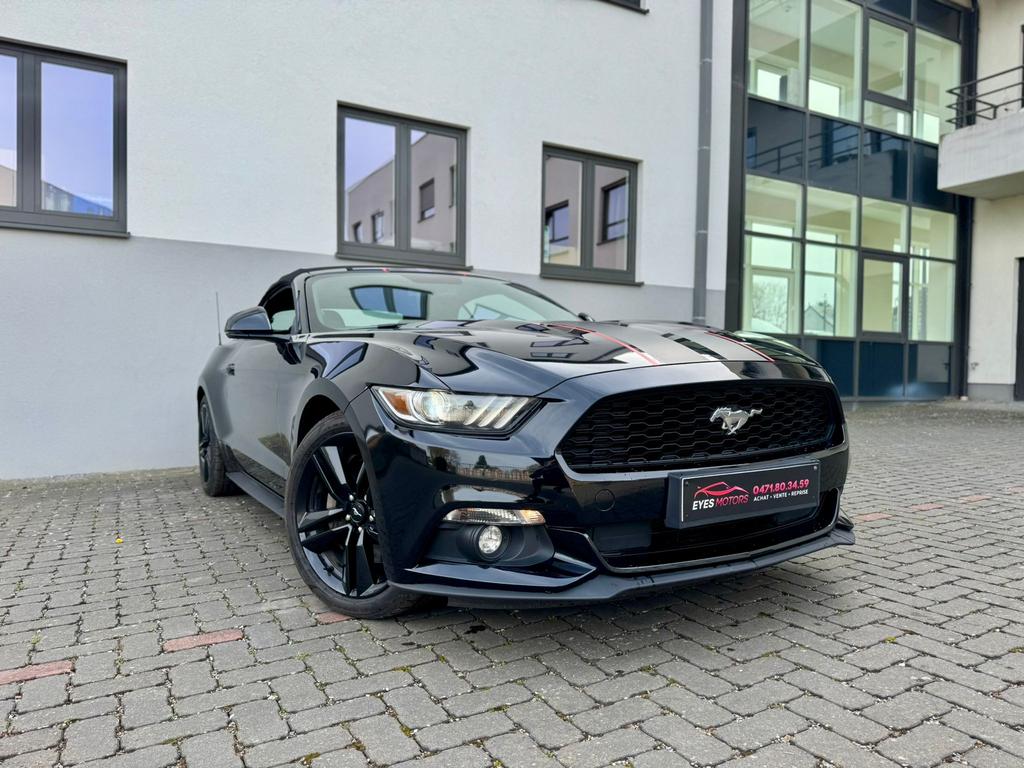 Ford Mustang Cabriolet 2.3EcoBoost–Full Opt–Garantie 12 mois, 4 zetels, Achterwielaandrijving, 4 cilinders, Zwart