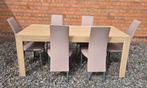 Tafel met 6 stoelen + salontafel, Ophalen, Gebruikt, 50 tot 100 cm, Vijf personen of meer