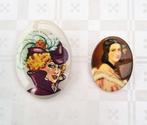 vintage broche portret - kunststof - 2 st,samen vr 3,00 EUR, Enlèvement