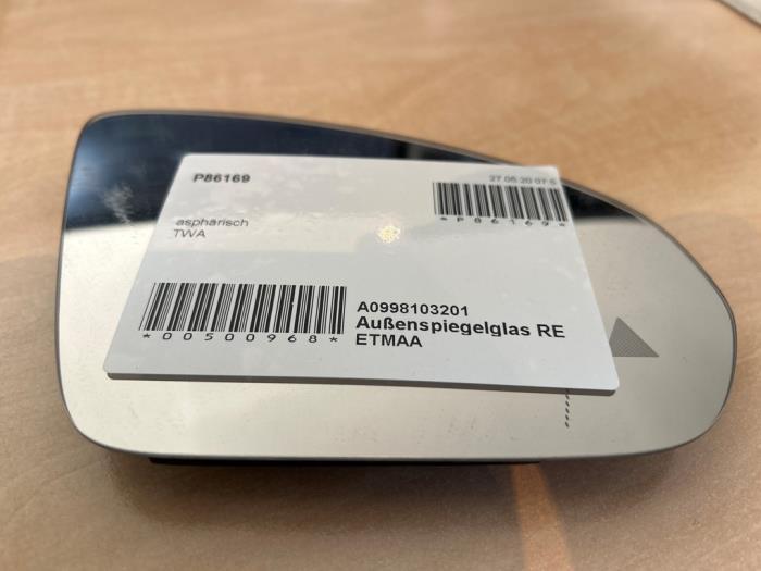 Glace rétroviseur droit d'un Mercedes A-Klasse, Autos : Pièces & Accessoires, Rétroviseurs, Utilisé, 3 mois de garantie, Enlèvement ou Envoi