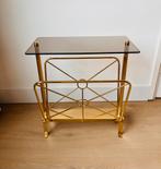 Goudkleurig  Hollywood Regency / vintage tijdschriften tafel, Moins de 25 cm, Vintage, 50 à 100 cm, Comme neuf