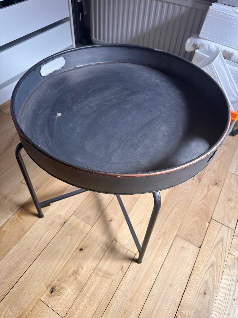 Metalen salontafeltje, Huis en Inrichting, Tafels | Salontafels, Ophalen, 50 tot 100 cm, 50 tot 75 cm, Rond