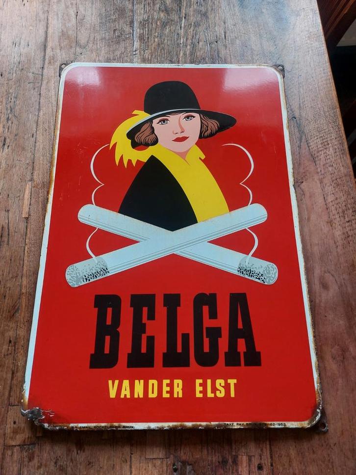 Belga Vander Elst emaille, Collections, Marques & Objets publicitaires, Panneau publicitaire, Enlèvement
