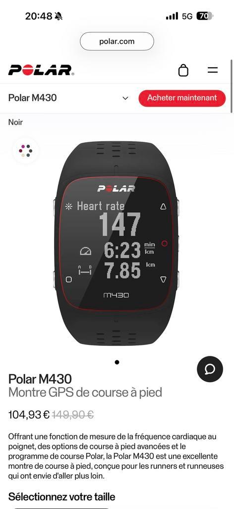 Polar M430 horloge met oplader, Handtassen en Accessoires, Smartwatches, Zo goed als nieuw, GPS, Ophalen