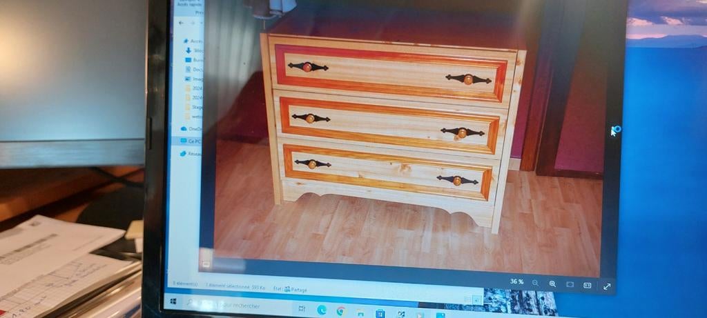 Chambre à coucher, Enlèvement, Utilisé, Imitation bois voir photos