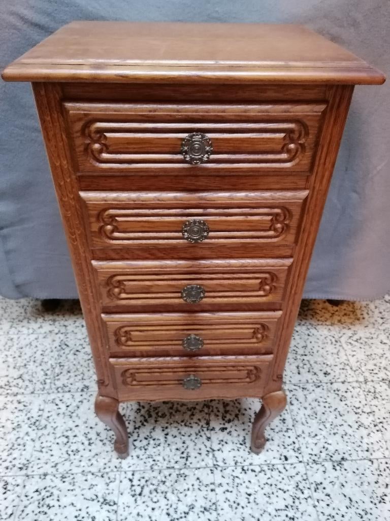 Meuble en bois 5 tiroirs, Antiquités & Art, Enlèvement