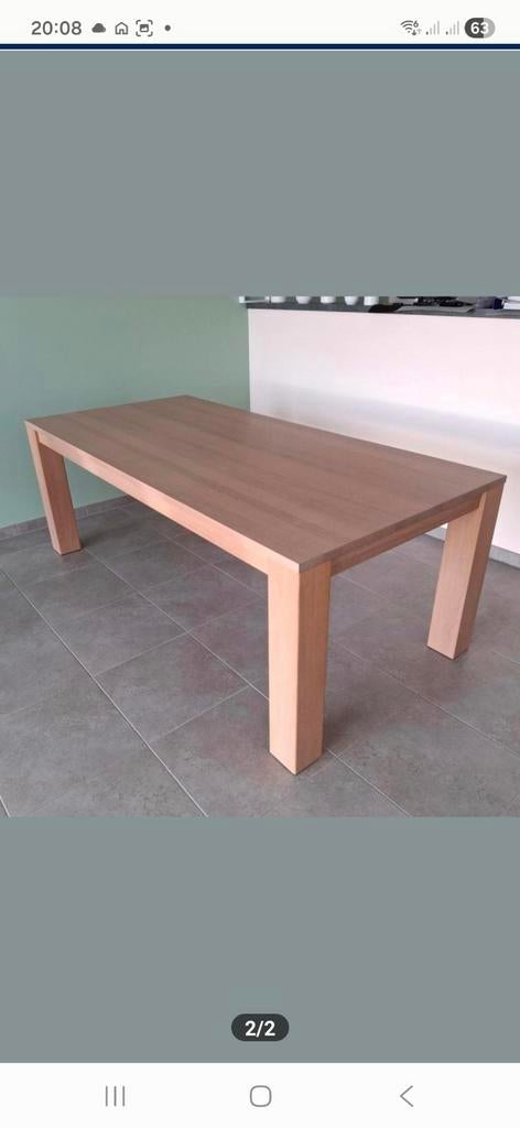 Moderne fineereiken eettafel in nieuwe staat., Huis en Inrichting, Tafels | Eettafels, Ophalen