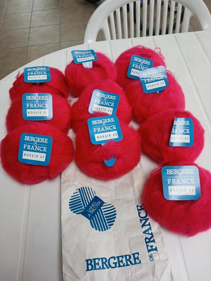 Bergère de France MOHAIR 60 wollen ballen, Hobby en Vrije tijd, Breien en Haken, Ophalen of Verzenden