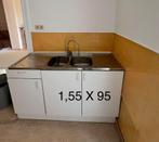 Double évier inox avec meuble et robinetterie. A donner, Enlèvement, Utilisé