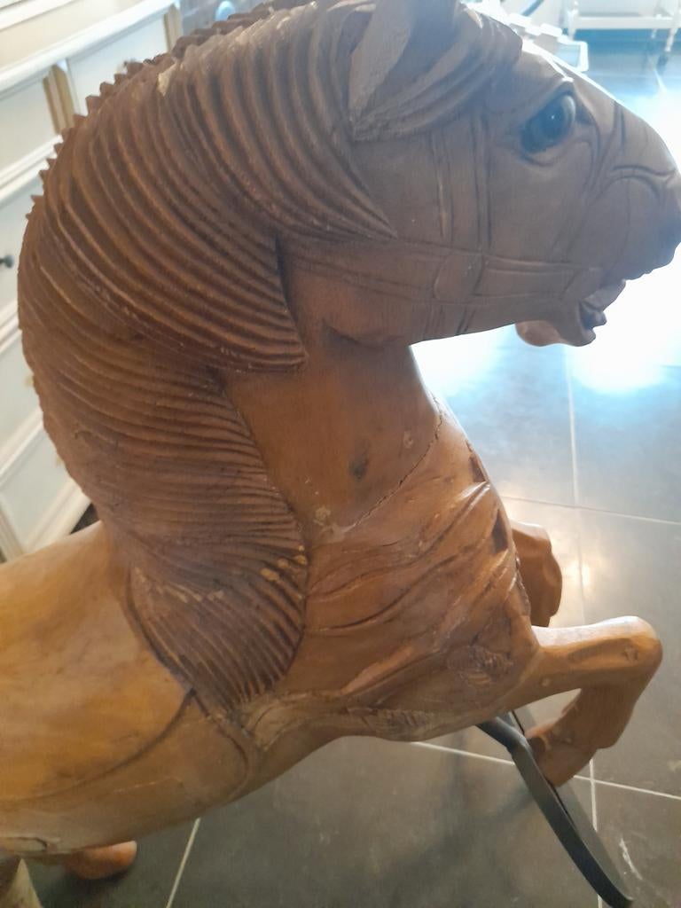 Antique oud carrouselpaard  🎠 in hout 🪵, Enlèvement, Bois