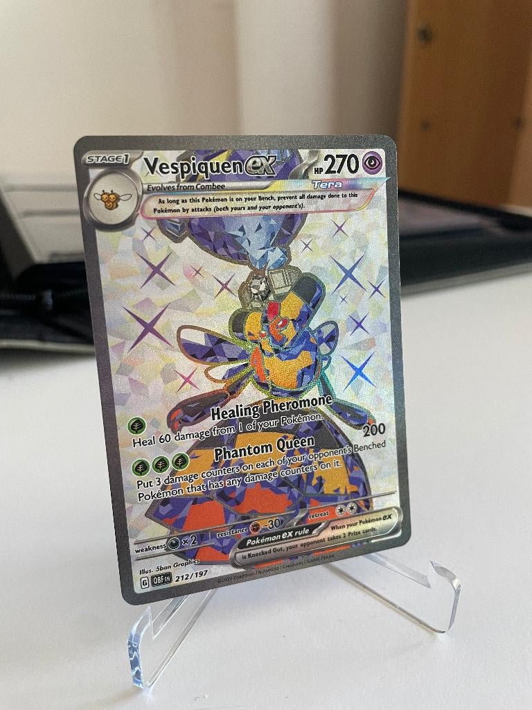 Vespiqueen EX (OBF 212) - NM, Hobby & Loisirs créatifs, Jeux de cartes à collectionner | Pokémon, Comme neuf, Cartes en vrac, Foil