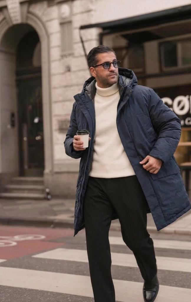 Winterjas, Kleding | Heren, Jassen | Winter, Zo goed als nieuw, Maat 48/50 (M), Blauw, Ophalen of Verzenden