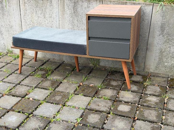 Meuble rétro avec banquette et tiroirs, Maison & Meubles, Armoires | Commodes, Comme neuf, Moins de 100 cm, 100 à 150 cm, 25 à 50 cm