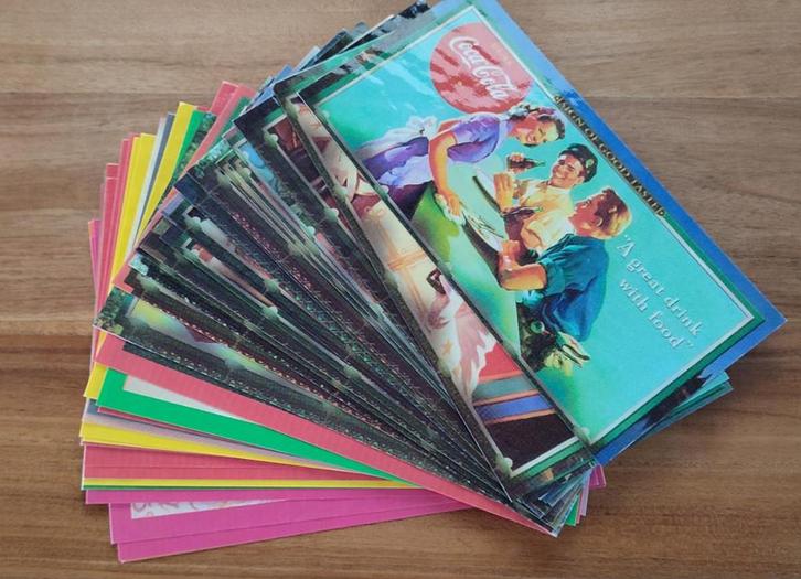 Coca Cola plastiek prenten. 17 verschillende. 28 x 15 cm, Collections, Marques & Objets publicitaires, Neuf, Enlèvement ou Envoi