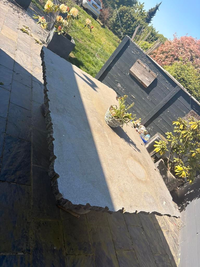 Natuur stenen tafel 2 maal, Ophalen, Zo goed als nieuw, Rechthoekig, Overige materialen