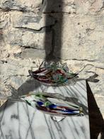 2 meerkleurige mondgeblazen glazen vissen, Ophalen of Verzenden, Zo goed als nieuw, Dier