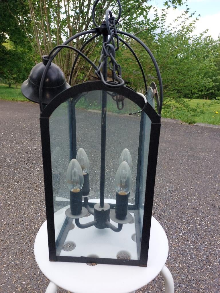 lustre ancien, Maison & Meubles, Enlèvement, Utilisé, Verre