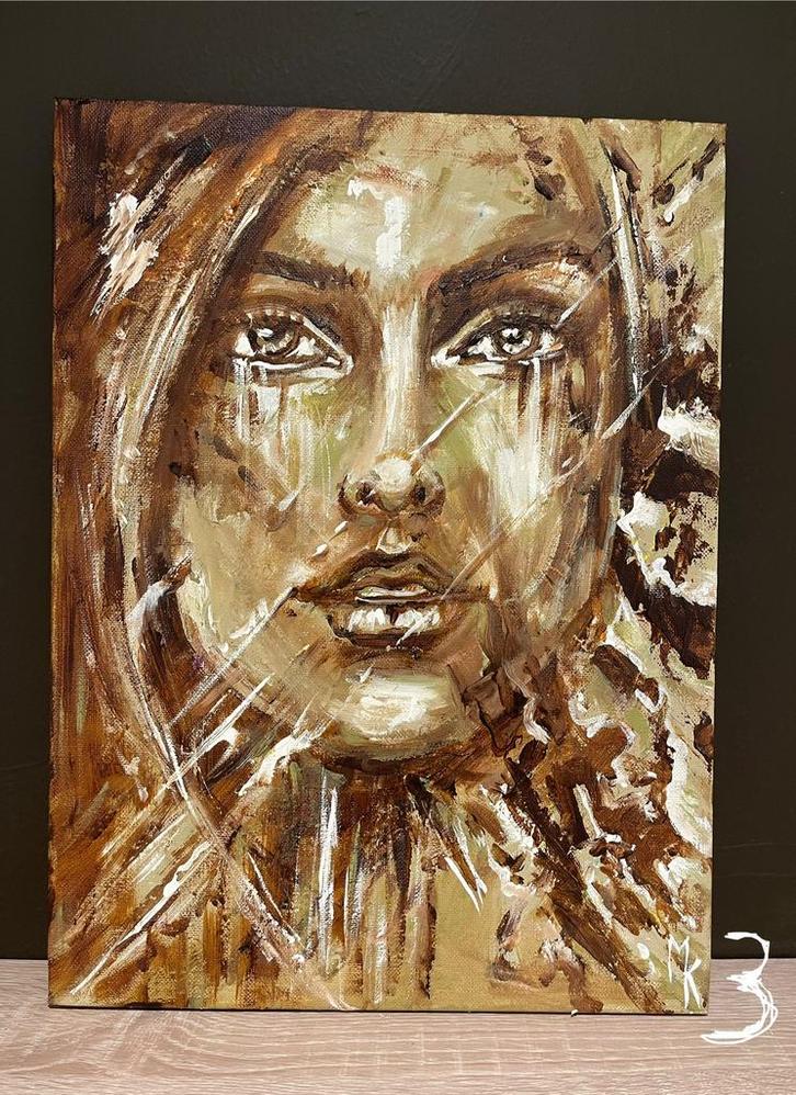 Modern expressief schilderij Mk Art, Antiek en Kunst, Kunst | Schilderijen | Modern, Ophalen of Verzenden