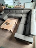 Lederen hoeksalon met 2 relaxen, Ophalen, Gebruikt, Leer