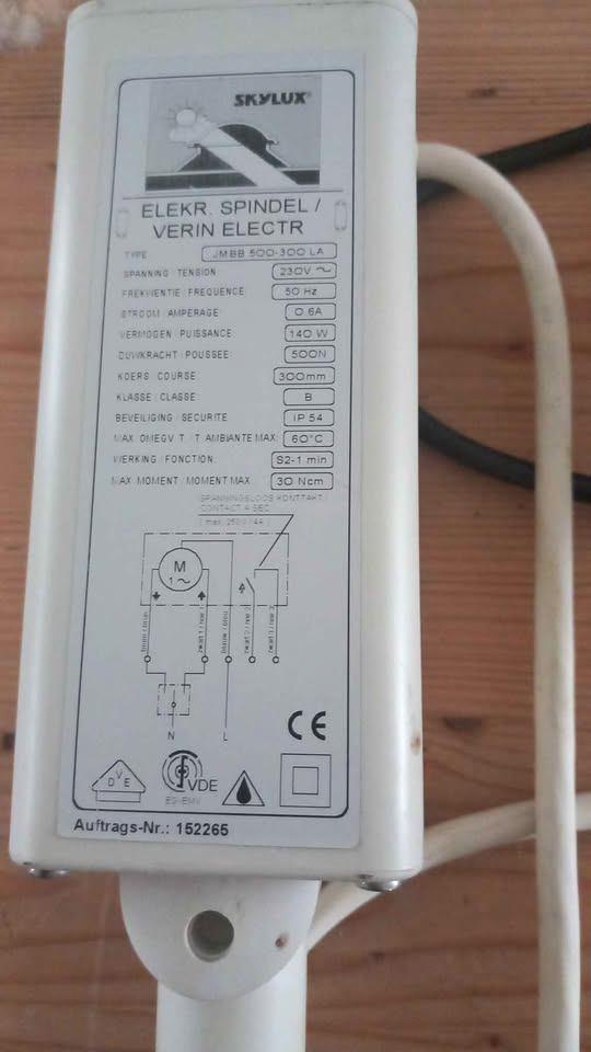 Electrische Spindel voor lichtkoepel, Doe-het-zelf en Bouw, Overige Doe-Het-Zelf en Bouw, Nieuw, Ophalen